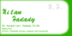 milan hadady business card