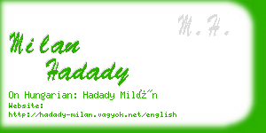 milan hadady business card